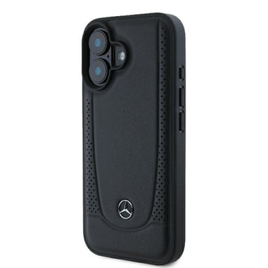 Mercedes caso para el iPhone 16 Plus 6.7 ''negro duro caso de cuero Urbano