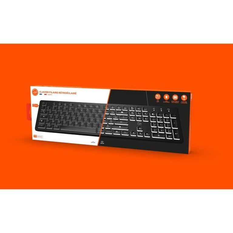 Clavier Filaire Mobility Lab Illuminated Keyboard – Rétroéclairé LED, AZERTY - vue 5