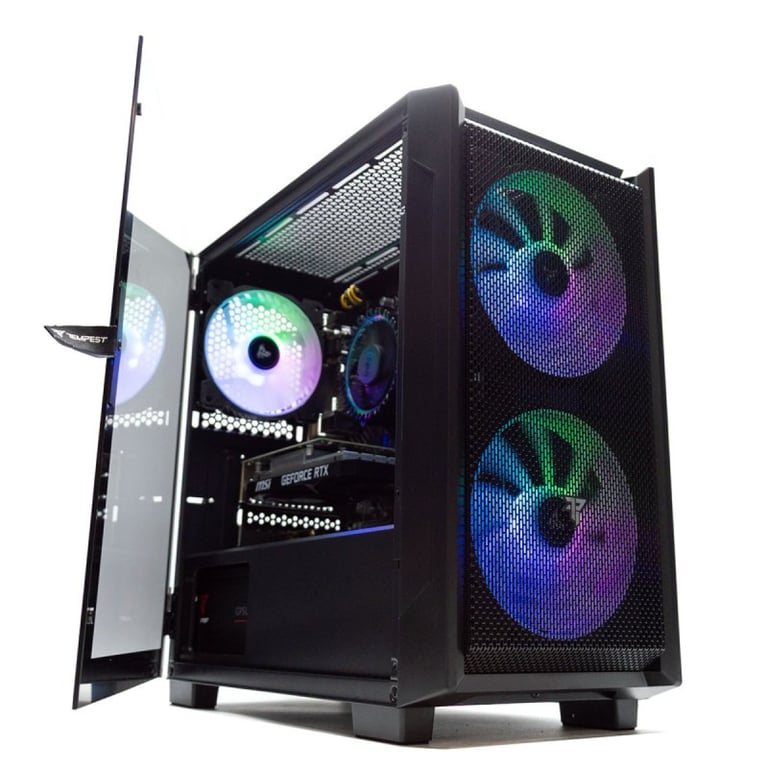 PC Gamer PcCom Lite Ryzen 5 5500, 16 Go RAM, SSD 1 To, RTX 3050, Windows 11 Home, Boîtier Tempest Aurora ARGB - Neuf