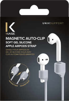 Cinturino in morbido silicone gel con clip magnetica per AirPods/ AirPods Pro, grigio siderale