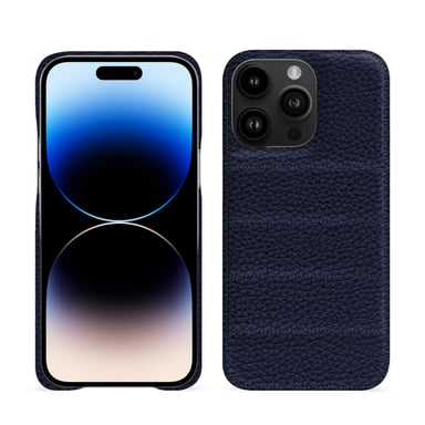 Coque matelassée Apple iPhone 15 Pro Max -  - Cobalt ( Pantone #2b253f ) - Cuir grainé