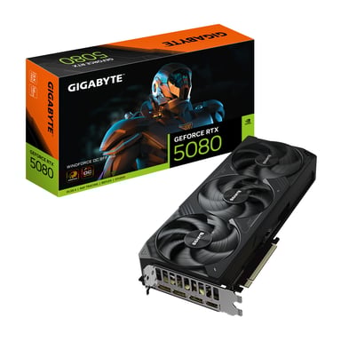 Scheda grafica GIGABYTE GeForce RTX 5080 WINDFORCE OC SFF 16G - 16GB GDDR7, 256-bit, PCI-E 5.0, 2670MHz Core Speed, 3 x DP 2.1a, 1 x HDMI 2.1b, GV-N5080WF3OC-16GD