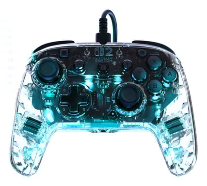 Turtle Beach Afterglow Clear Mando de juego RGB con cable para Nintendo Switch 2