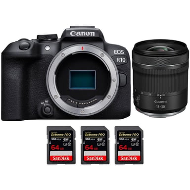 Fotocamera mirrorless Canon EOS R10 + RF 15-30mm F4.5-6.3 IS STM + 3 SanDisk 64GB Extreme PRO UHS-II + Ebook ''20 consigli per foto che colpiscono''