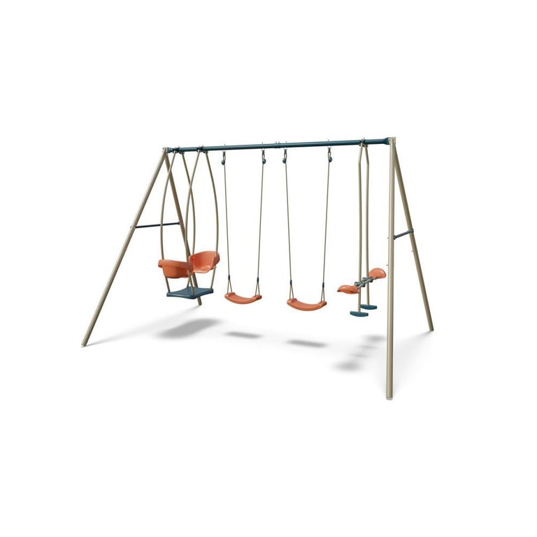 Portique métal ALEO by Trigano LUNA 4 agrès Sable Neuf