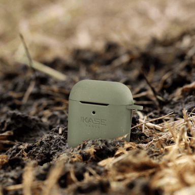 Casco antibacteriano vegano orgánico 100% cero residuos para los AirPods de Apple, verde oliva