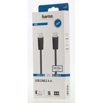 Hama 00200601 Cavo USB 1,5 m USB 2.0 USB A Nero