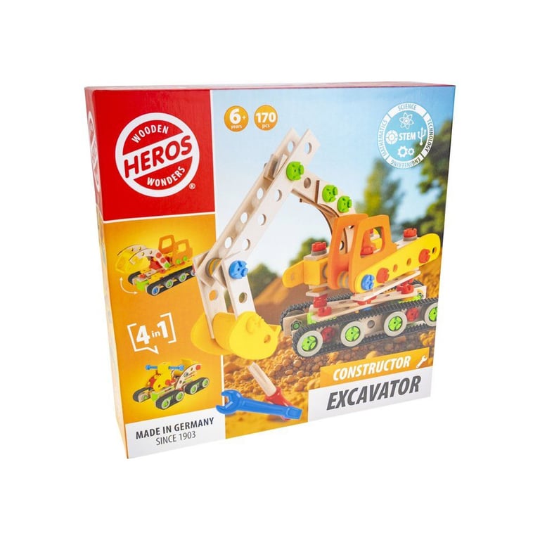 HEROS Constructor Pelleteuse à construire En bois 100 % certifié FSC® 170 pièces Dès - vue 2
