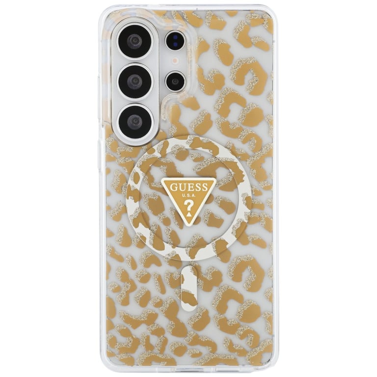 Coque Guess IML Leopard Print Triangle MagSafe pour Samsung Galaxy S26 Ultra - vue 3