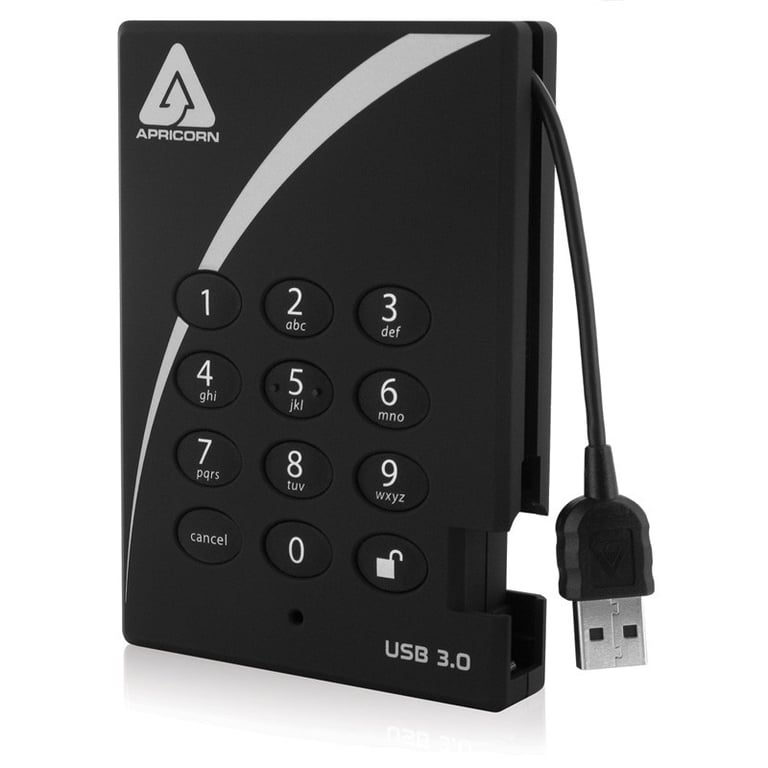 Apricorn Aegis Padlock 3.0 A25 3PL256 2000 Disque dur chiffré externe portable 2.5 USB 3.0 5400 toursmin mémoire tampon : 8 Mo FIPS 197 - vue 2