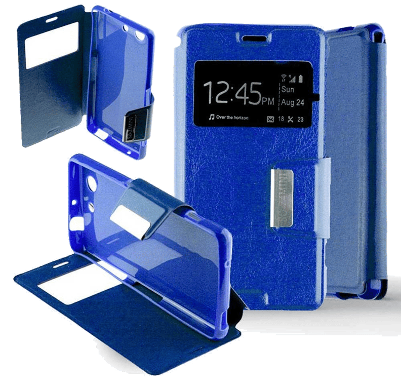 Etui Folio compatible Bleu Sony Xperia Z4 Compact