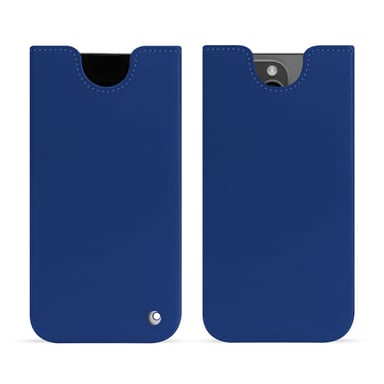 Pochette cuir Apple iPhone 15 Pro Max - Pochette - Bleu - Cuir lisse