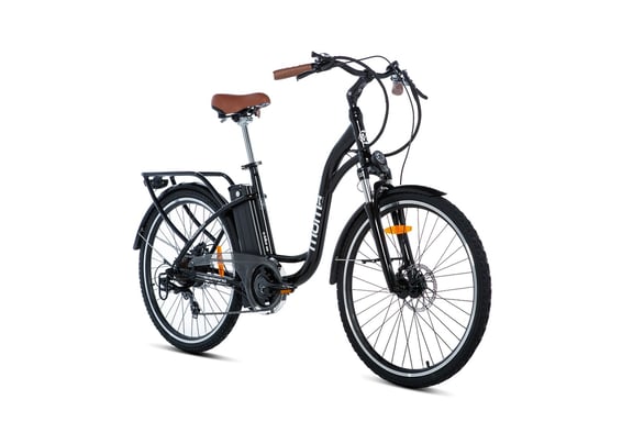 Vélo Electrique  De ville, E-28.2'', Aluminium, SHIMANO 7 Vitesses , Freins a Disque Hydraulique Bat. Ion Lithium 36V 16Ah