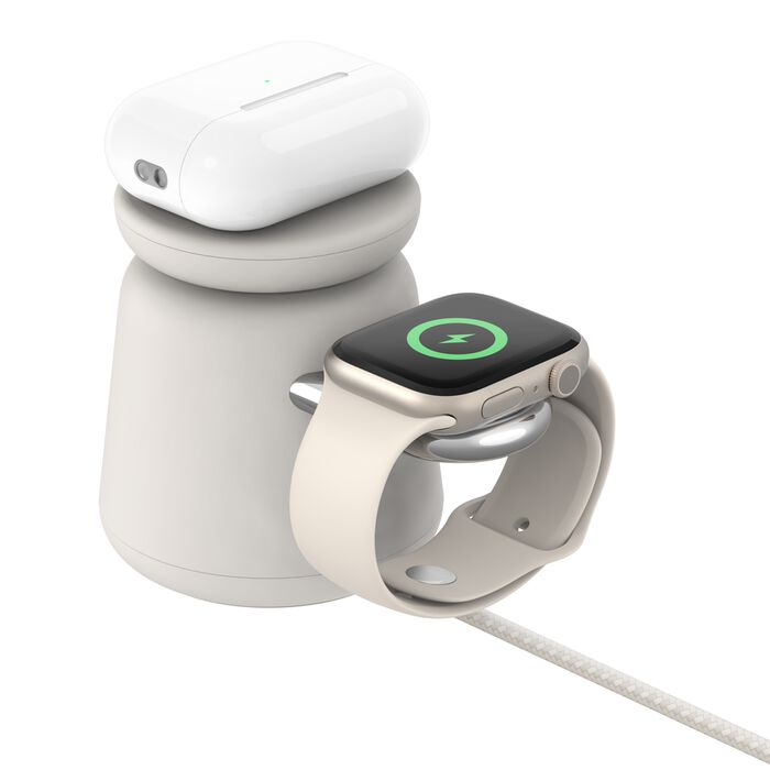 Belkin BoostCharge Pro Casques, Smartphone, Smartwatch Beige Secteur Recharge sans fil Charge rapide Intérieure - Neuf