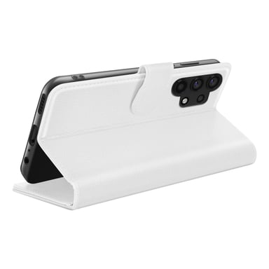 Zanaé Funda tipo cartera para Galaxy A32 4G con soporte y lengüeta magnética Blanco