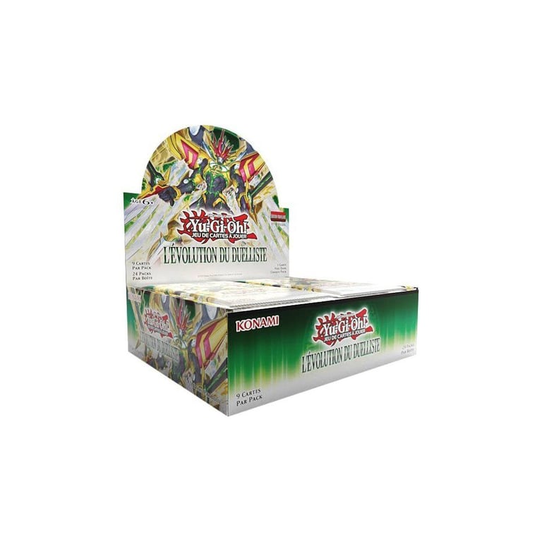 Boîte de boosters KONAMI THE DUELIST EVOLUTION 24 boosters 216 cartes Édition française Vert dégradé - Neuf