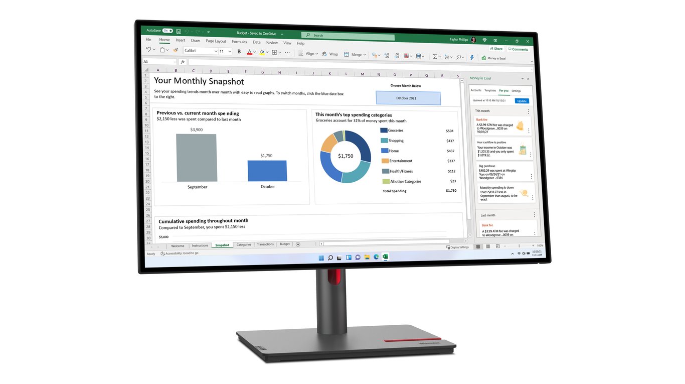 Lenovo ThinkVision P27h 30 LED monitor 27 2560 x 1440 QHD @ 60 Hz IPS 350 cdm2 1000:1 4 ms HDMI Displ Neuf - vue 4