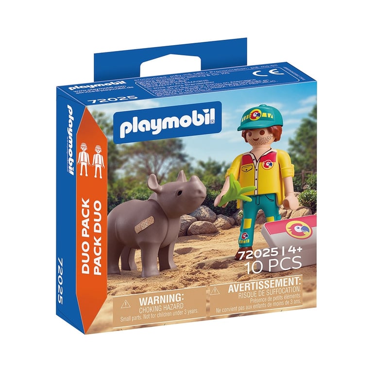 Playmobil Animaux et amis 72025 Garde forestier avec rhinocéros Duo Pack - vue 2