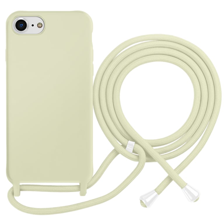 Coque pour iPhone 7 / 8 en TPU Premium Color Lace avec Cordon Tour de Cou Vert p&acirc;le
