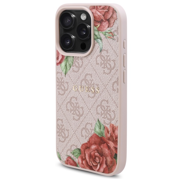 Coque pour iPhone 16 Pro Max Guess Hardcase 4G Flower Print Flower Print MagSafe GUHMP16XP4ROPEMCP - vue 8