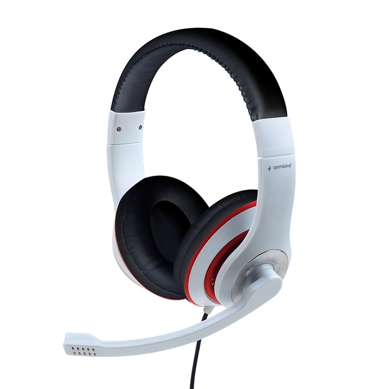 Gembird MHS-03-WTRDBK casque Avec fil Arceau Gaming Noir, Rouge, Blanc