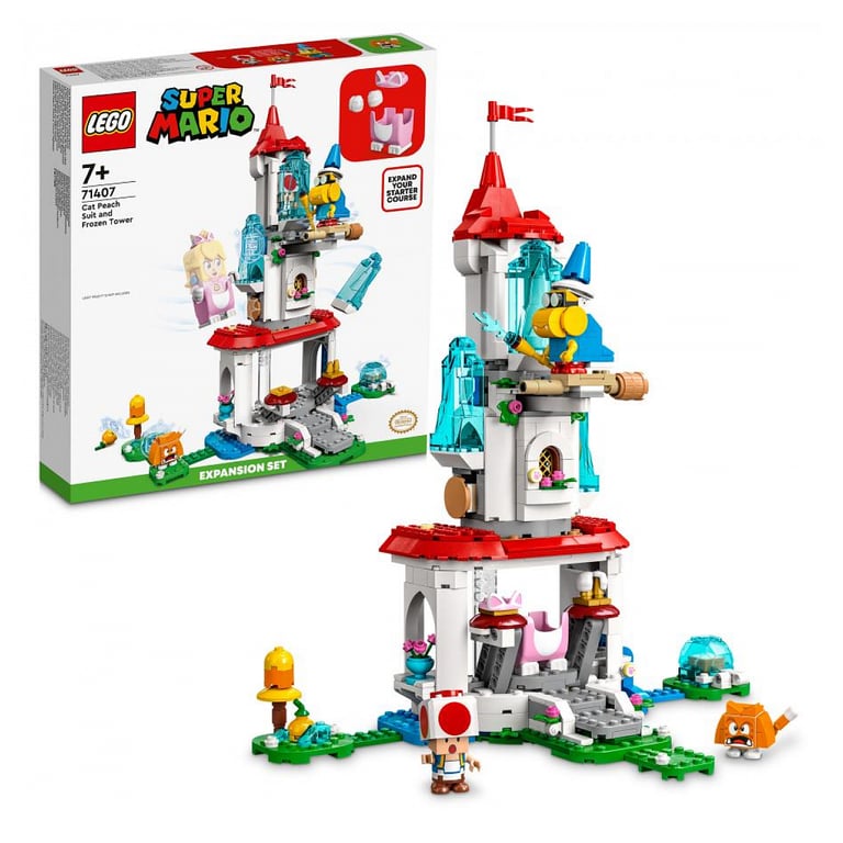 Ensemble d'Extension LEGO Super Mario : La Tour Gelée et Costume de Peach Chat (71407) - Neuf