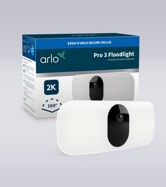 Arlo Pro 3 Floodlight Caméra de Surveillance extérieure, blanc
