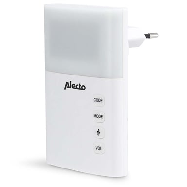 Alecto Timbre inalámbrico Alimentado por la red 36 melodías con indicador LED Blanco