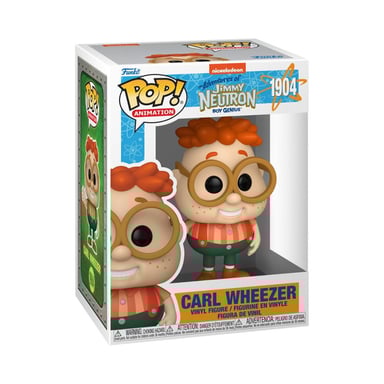 Figurine vinyle Funko Pop! Carl Wheezer (Jimmy Neutron) 9,7 cm boîte-fenêtre orange/vert