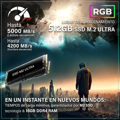 MK2 Lite - PC Gamer - Intel Core i5 10400F - Geforce RTX 3050 - Rapide Bureau PC Gaming - 16 GO RAM DDR4 - 512 GO SSD - Ordinateur avec WiFi + Windows 11 Pro