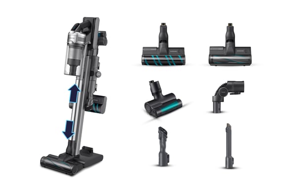 Samsung VS20R9046T3 Aspiradora escoba 2 en 1 Batería Secar HEPA Bolsa para el polvo 550 W Titanio