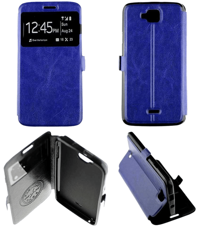 Etui Folio compatible Bleu Wiko Slide