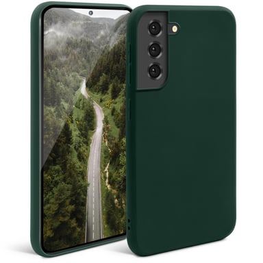 Moozy Minimalist Series Coque en silicone pour Samsung S21, Samsung S21 5G, Vert nuit – Finition mate fine et souple en TPU