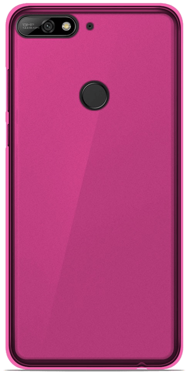 Coque silicone unie compatible Givré Rose Huawei Y7 2018