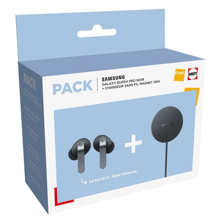 Pack Fnac Ecouteurs intra auriculaires sans fil True Wireless Samsung Buds4 Pro avec réduction de bruit active + Pad à induction magnétique - vue 5