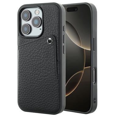 Selencia Coque Riva avec porte-cartes pour Apple iPhone 16 Pro - Noir
