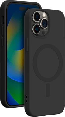 Coque Compatible MagSafe Silicone Noire pour iPhone 15 Pro Bigben