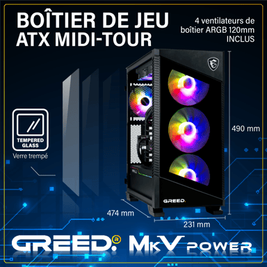 MK5 Power - PC Gamer - Intel Core i9 12900KF - Nvidia Geforce RTX 5070Ti (16 Go) - Ultra Bureau PC Gaming - 32 GO RAM DDR5 - Watercool - 1 TO SSD - Ordinateur avec WiFi + Windows 11 Pro