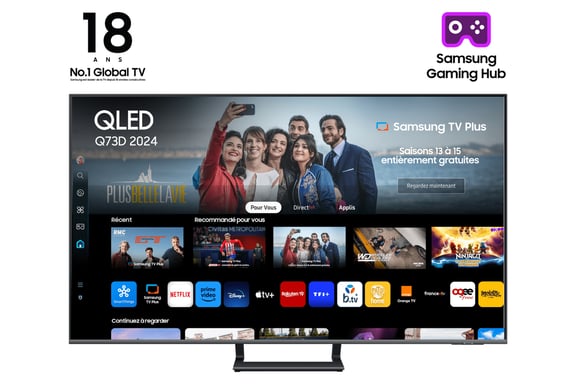 Samsung TV QLED 55'' Q73D 2024, 4K, Smart TV