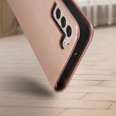 Étui pour Samsung S22 Portefeuille Support Vidéo Mandala Arbre Rose champagne