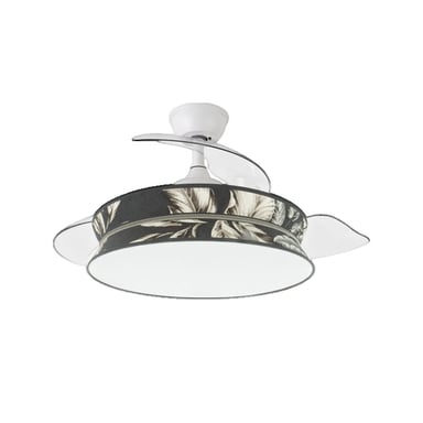 Ventilador de techo Fabrilamp ventilador decorativo 72W con luz blanca y patrón oscuro