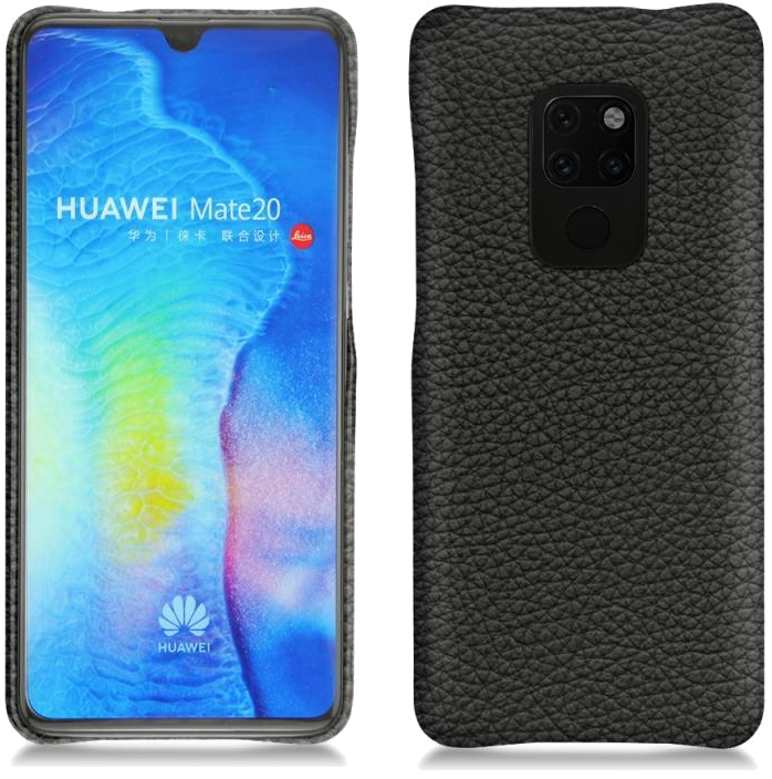 Coque cuir Huawei Mate 20 - Coque arrièreNoir