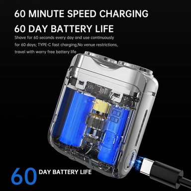 Mini Rasoir Électrique avec Affichage Numérique - Rasoir de Voyage Portable pour Hommes et Femmes, compatible avec Huawei, Samsung, APPLE, Garmin Orange