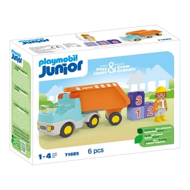 PLAYMOBIL Camión Basculante Junior - Diversión Transportando y Construyendo