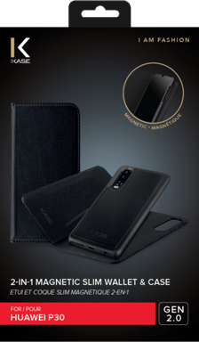 Custodia magnetica sottile 2-in-1 GEN 2.0 e guscio per Huawei P30, nero