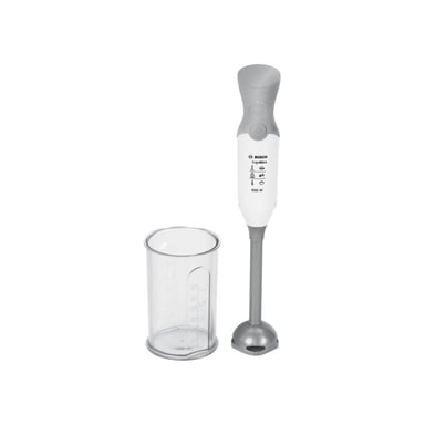 Mixer plongeant jouet électronique KLEIN Bosch 9246 avec sons réalistes, lame rotative factice, bécher gradué, blanc et gris