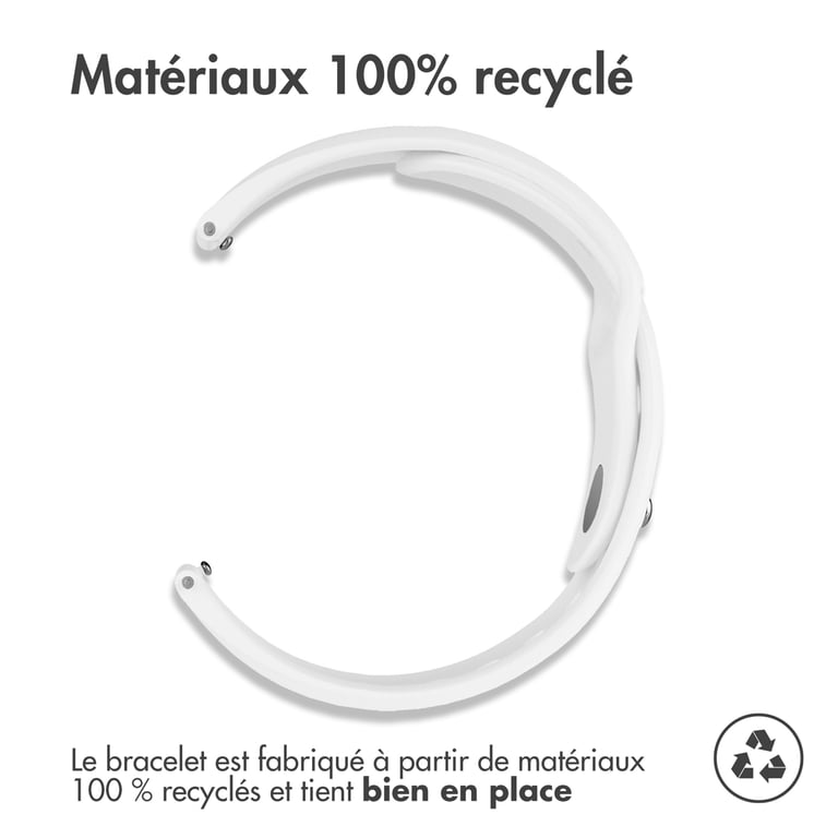 imoshion Bracelet sport en silicone - Connexion universelle 22 mm - Blanc - Neuf