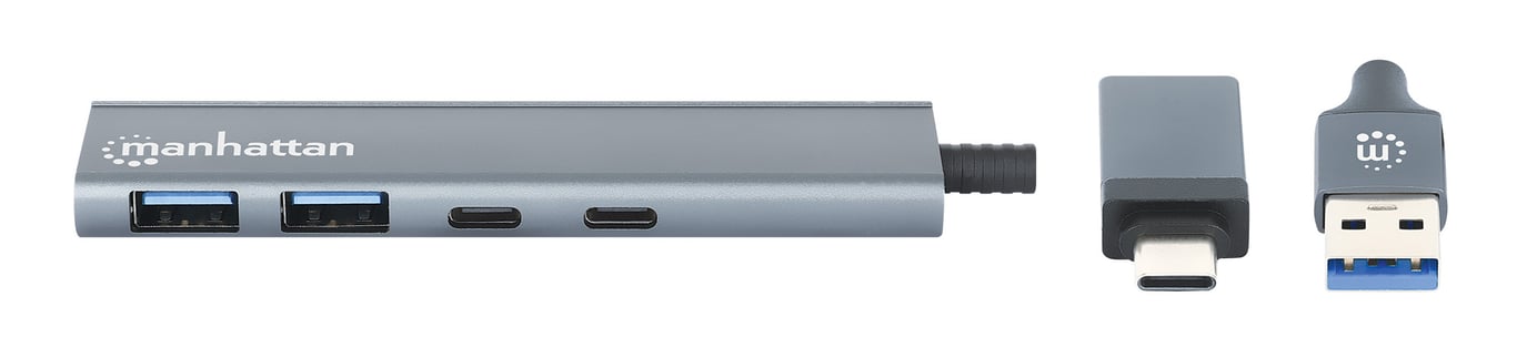 Manhattan 181075 hub & concentrateur USB 3.2 Gen 1 3.1 Gen 1 Type A + Type C 5000 Mbit/ Neuf - vue 2