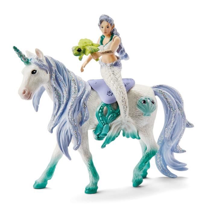 Figurine Sirène sur licorne de mer Schleich 70594 Bayala 4 pièces Dès - vue 7