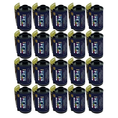 GT Photo Película de Color GT24FILM 35mm - Lote de 20 Rollos de 24 Exposiciones - Ideal para Fotografía, Desarrollo e Impresión de Calidad